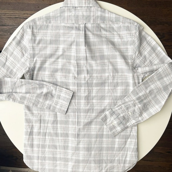 Bloomingdale’s Men’s Plaid Button Down Shirt Gray Size Medium Lightweight New - Picture 7 of 7